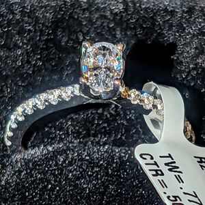 Royal Asscher size 6.5 engagement ring. $1000 off retail price
